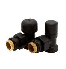 Набор термостатический угловой DR RUBINETTERIE 1/2 x 1/2 черный 0281.15WH0WBR