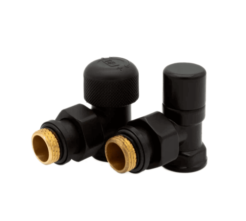 Набор термостатический угловой DR RUBINETTERIE 1/2 x 1/2 черный 0281.15WH0WBR
