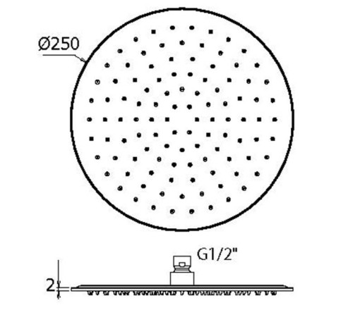 Верхний душ Plumberia Selection IXO 25 см брашированное золото SAT3174OB