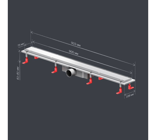Трап для душа линейный AM.PM PrimeFlow универсальный затвор Tile 90 см W02SC-U11-090-04SB