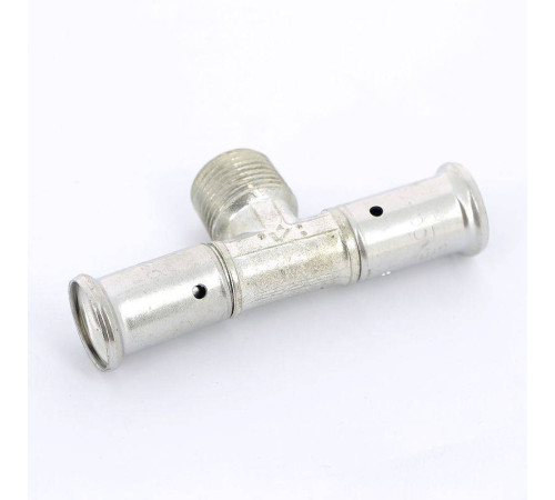 Тройник пресс латунный HENCO с наружной резьбой 16x1/2x16 14P-160416