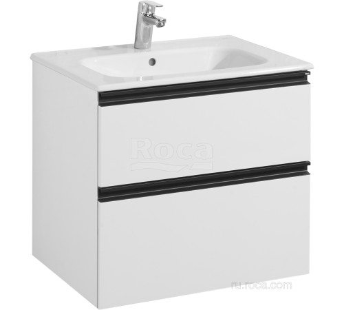 Тумба под умывальник подвесная Roca Domi 585x453x515 мм 2 ящика Белый глянец A857458806