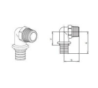Угольник-переходник Rehau RAUTITAN RX 25-R 3/4 НР бронза 11691401001