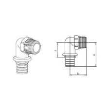 Угольник-переходник Rehau RAUTITAN RX 25-R 3/4 НР бронза 11691401001