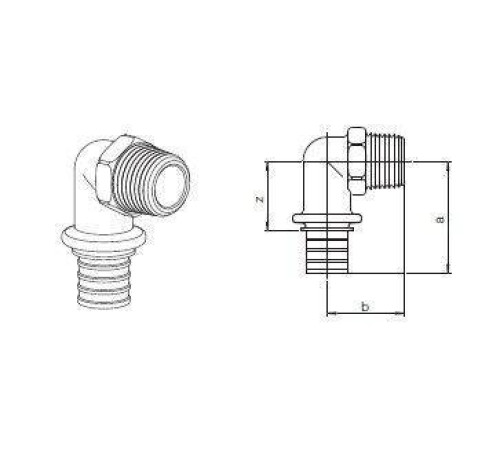 Угольник-переходник Rehau RAUTITAN RX 25-R 3/4 НР бронза 11691401001