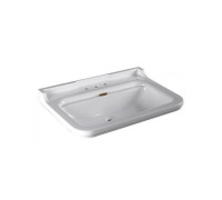 Раковина Kerasan Waldorf 80х55 см 3 отверстия керамическая белый/бронза 811393br/4141K1bi/cr*3