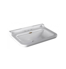 Раковина Kerasan Waldorf 80х55 см 3 отверстия керамическая белый/бронза 811393br/4141K1bi/cr*3