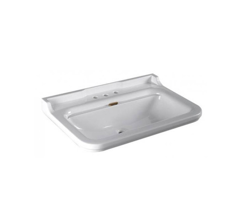 Раковина Kerasan Waldorf 80х55 см 3 отверстия керамическая белый/бронза 811393br/4141K1bi/cr*3