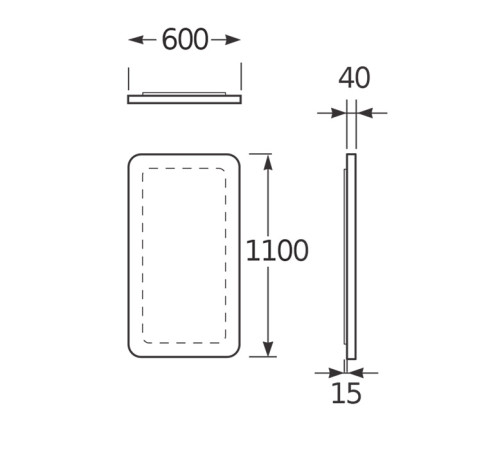 Зеркало Armani/Roca Baia 60x5.5x110 см brushed steel 7.8123.4.405.7