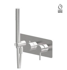 Смеситель для душа Newform X-STEEL 316 встраиваемый на 2 выхода с ручным душем INOX 69679EX.50.050