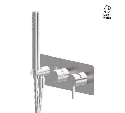 Смеситель для душа Newform X-STEEL 316 встраиваемый на 2 выхода с ручным душем INOX 69679EX.50.050