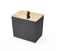 Баночка универсальная 3SC Mood Black 10х10х7 см с крышкой черный матовый золото 24к MN48AGD