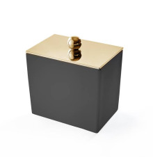 Баночка универсальная 3SC Mood Black 10х10х7 см с крышкой черный матовый золото 24к MN48AGD