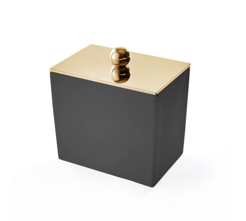 Баночка универсальная 3SC Mood Black 10х10х7 см с крышкой черный матовый золото 24к MN48AGD