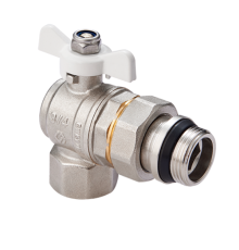 Кран шаровой угловой Hogert Technik Premium ГОСТ 1/2 НВ PN 40 бабочка с полусгоном и кольцом BV92304