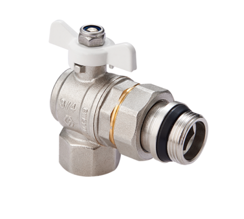 Кран шаровой угловой Hogert Technik Premium ГОСТ 1/2 НВ PN 40 бабочка с полусгоном и кольцом BV92304