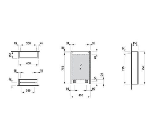 Шкаф зеркальный Laufen Frame 25 правый подвесной белый 4.0830.2.900.144.1
