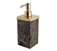 Дозатор для жидкого мыла настольный 3SC Palace Marmo мрамор Emperador dark/золото 24к PA01DAEMGD