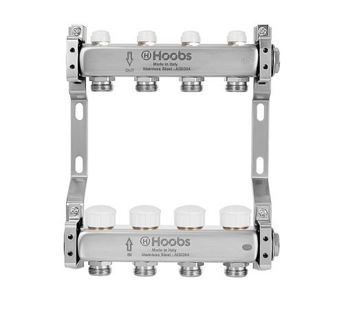 Комплект коллекторов Hoobs из нержавеющей стали с термостатическими клапанами 1 x 3/4 5 выходов HB-INCTK-805505