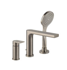 Смеситель для ванны Gessi Emporio Via Manzoni на 3 отверстия с изливом и душем Finox 38634#149
