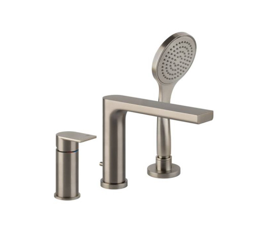 Смеситель для ванны Gessi Emporio Via Manzoni на 3 отверстия с изливом и душем Finox 38634#149