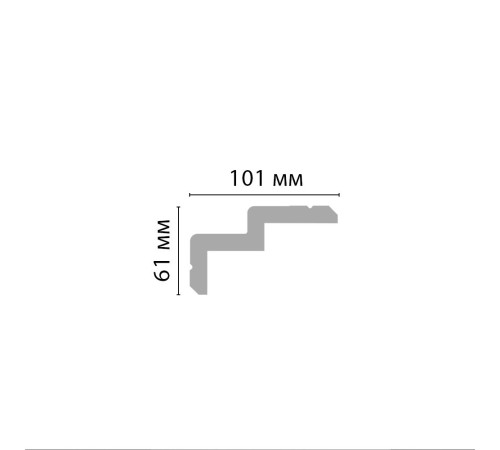 Плинтус потолочный DECOMASTER D390 дюрополимер 61х101х2000 мм D390