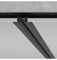 Встраиваемый однофазный шинопровод 1 метр черный (с вводом питания и заглушкой) 85082/00