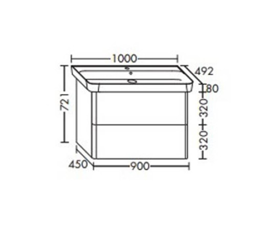 Комплект мебели с раковиной Burgbad Iveo 100 см фланелевый дуб SFEN100F2834G0161C0001
