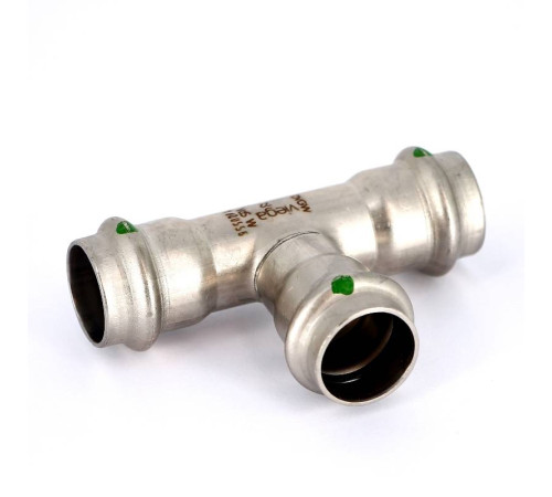 Тройник пресс Viega Sanpress Inox 22 мм нержавеющая сталь 435875