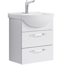 Тумба под умывальник подвесная AQUATON Аллегро 2 ящика белая 446х506х290 мм Agr.01.05/2