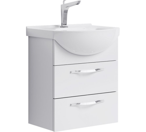 Тумба под умывальник подвесная AQUATON Аллегро 2 ящика белая 446х506х290 мм Agr.01.05/2