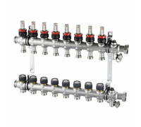 Коллектор из нержавеющей стали Oventrop Multidis SF 3 выхода 1 x 3/4 EK с ротаметрами 1405353