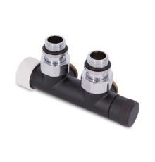 Узел нижнего подключения термостатический SR Rubinetterie угловой левый 1/2 x 3/4 E черный матовый 0685-1500VCES