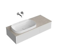 Тумба под раковину подвесная Kerama Marazzi Magica 115.4х48.5х22 см 2 ящика утренний серый матовый MA.120.2/MGR.M