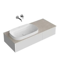 Тумба под раковину подвесная Kerama Marazzi Magica 115.4х48.5х22 см 2 ящика утренний серый матовый MA.120.2/MGR.M