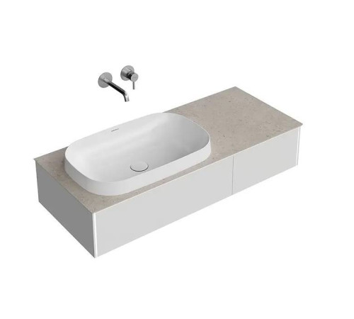 Тумба под раковину подвесная Kerama Marazzi Magica 115.4х48.5х22 см 2 ящика утренний серый матовый MA.120.2/MGR.M