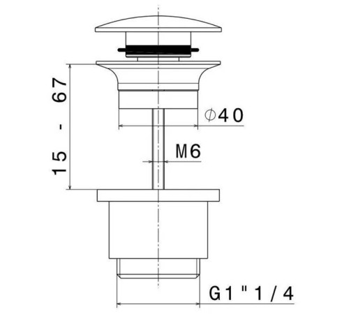 Донный клапан Kerama Marazzi для раковины черный матовый 230KM.01.093