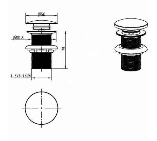 Донный клапан для раковины Boheme Click-Clack черный 612-B