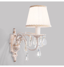 Бра с хрусталем 3637/1 белый с золотом / прозрачный хрусталь