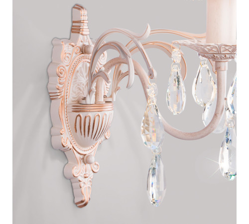 Бра с хрусталем 3637/1 белый с золотом / прозрачный хрусталь