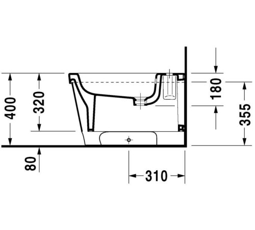 Биде напольное Duravit Esplanade 450x650 мм белый/дуб 2262100000