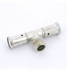 Тройник пресс латунный HENCO с наружной резьбой 16x1/2x16 14P-160416