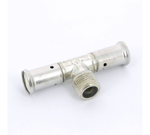 Тройник пресс латунный HENCO с наружной резьбой 16x1/2x16 14P-160416