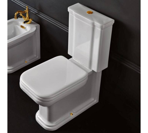 Унитаз-моноблок Kerasan Waldorf 68х40 см белый/золото 411701/418101/760391/750991