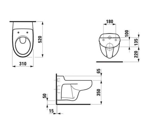 Унитаз подвесной Laufen Florakids 52x31x30 см белый 8.2003.1.000.000.1