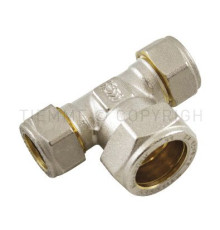 Тройник резьбозажимной Tiemme 28х15х28 мм никелированный 1000118