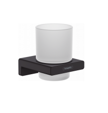 Стакан с держателем Hansgrohe AddStoris 81x91x94 мм черный матовый 41749670