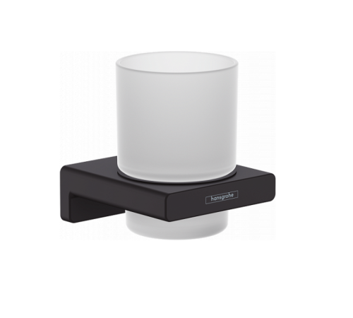 Стакан с держателем Hansgrohe AddStoris 81x91x94 мм черный матовый 41749670