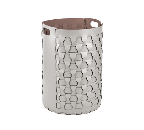 Корзина для белья ADJ Dubai круглая D40xH57 см устричный/пепельная роза 2057.02.TS30
