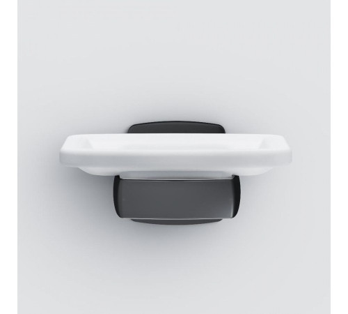 Мыльница AM.PM Gem стеклянная с настенным держателем черная A9034222